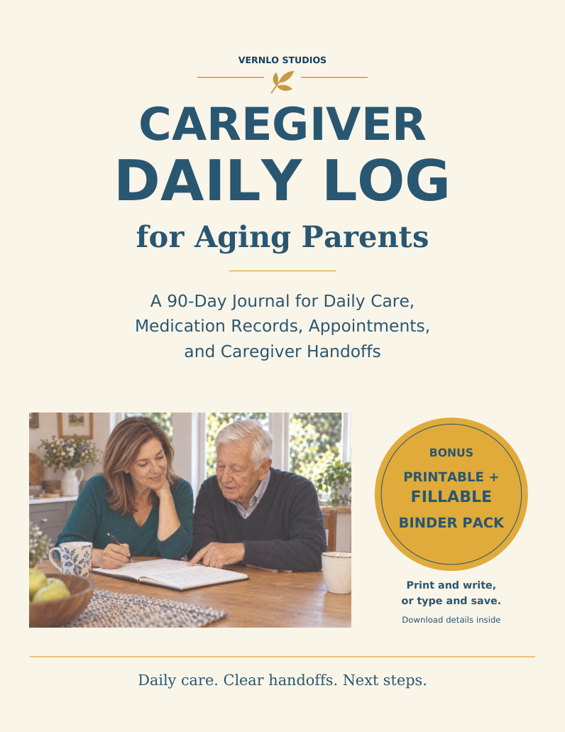 Caregiver Daily Log for Aging Parents book cover