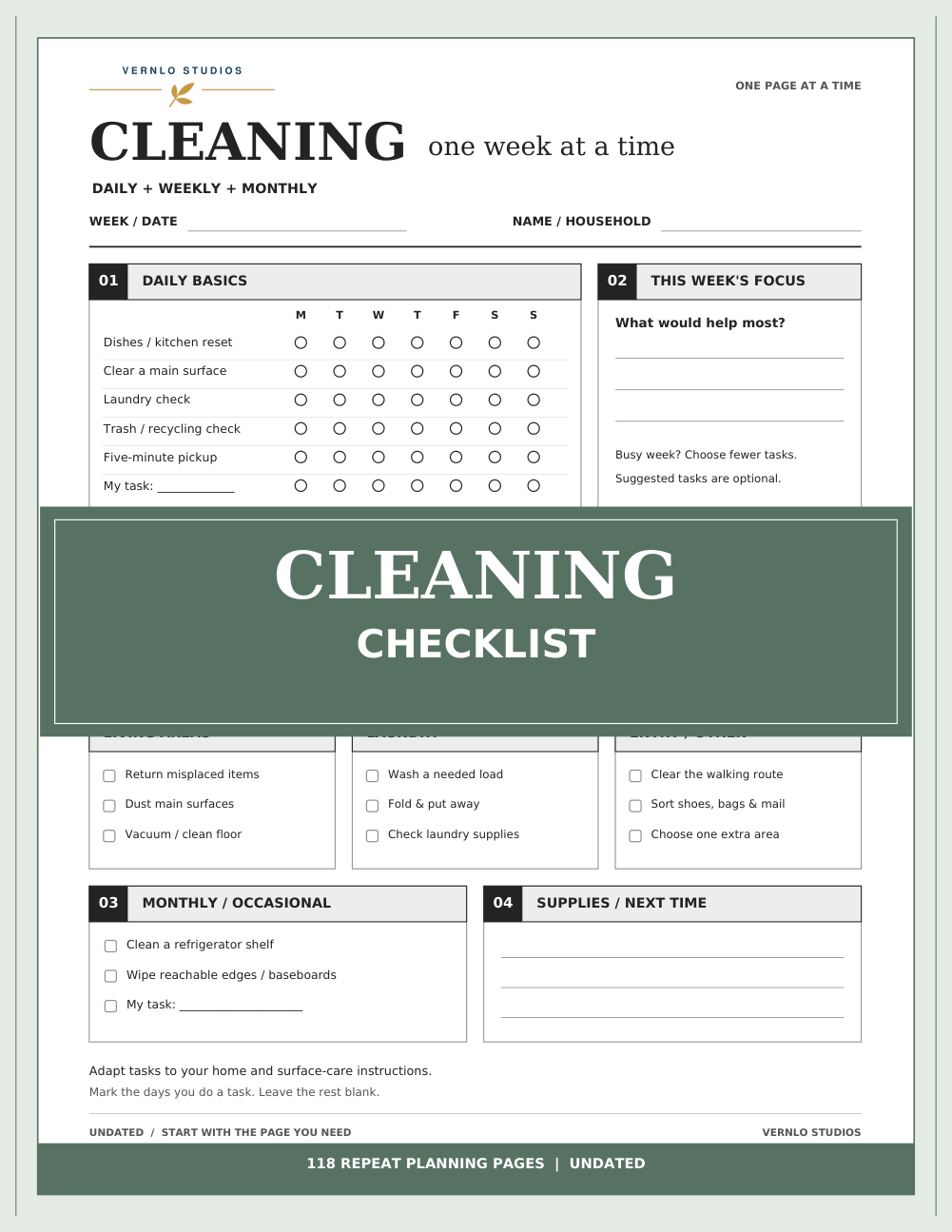 Cleaning Checklist book cover