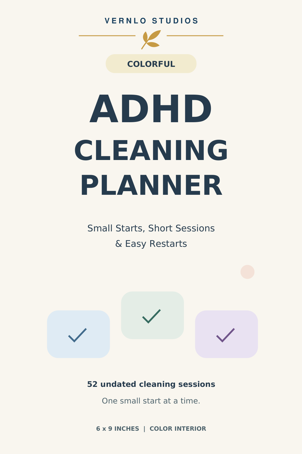 Colorful ADHD Cleaning Planner book cover