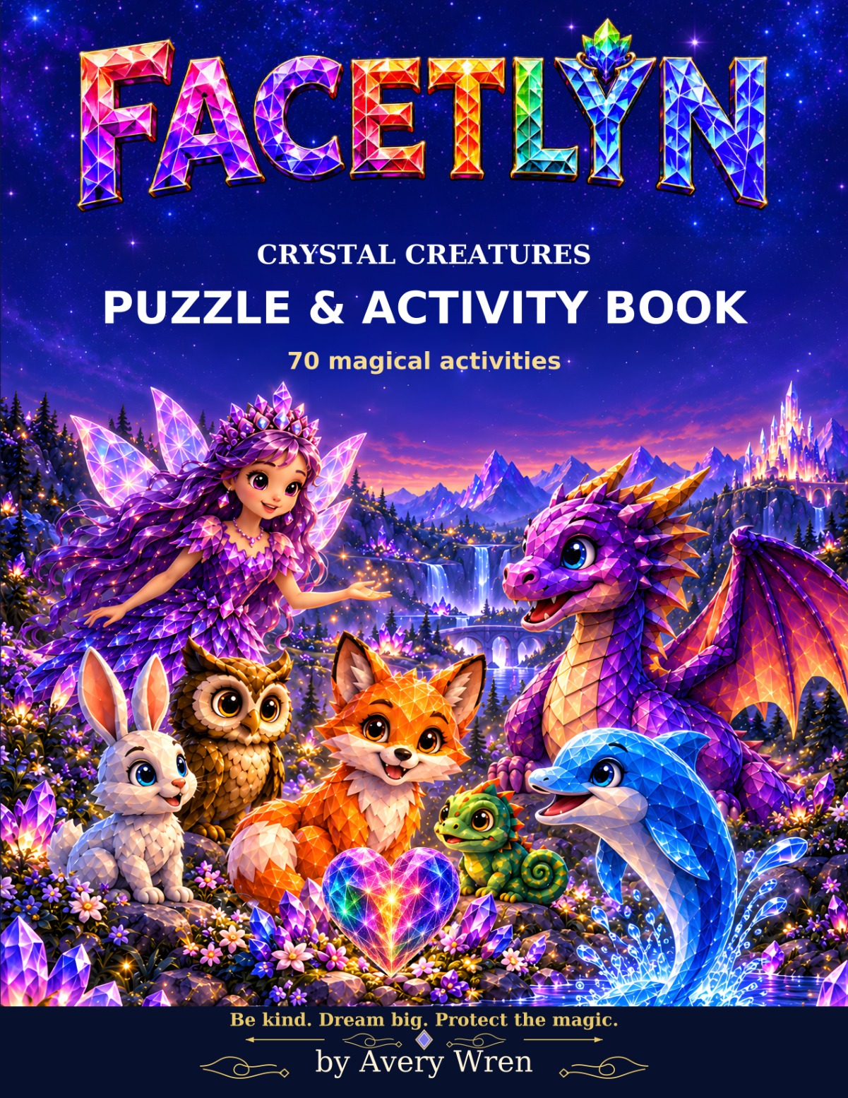 Crystal Creatures Puzzle & Activity Book front cover