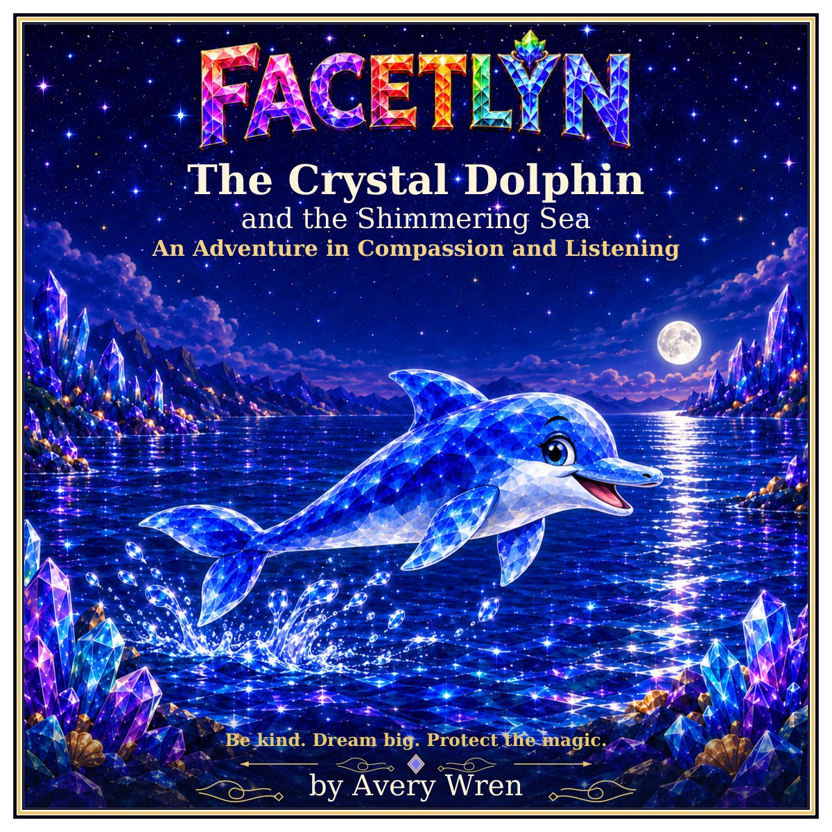 The Crystal Dolphin and the Shimmering Sea front cover
