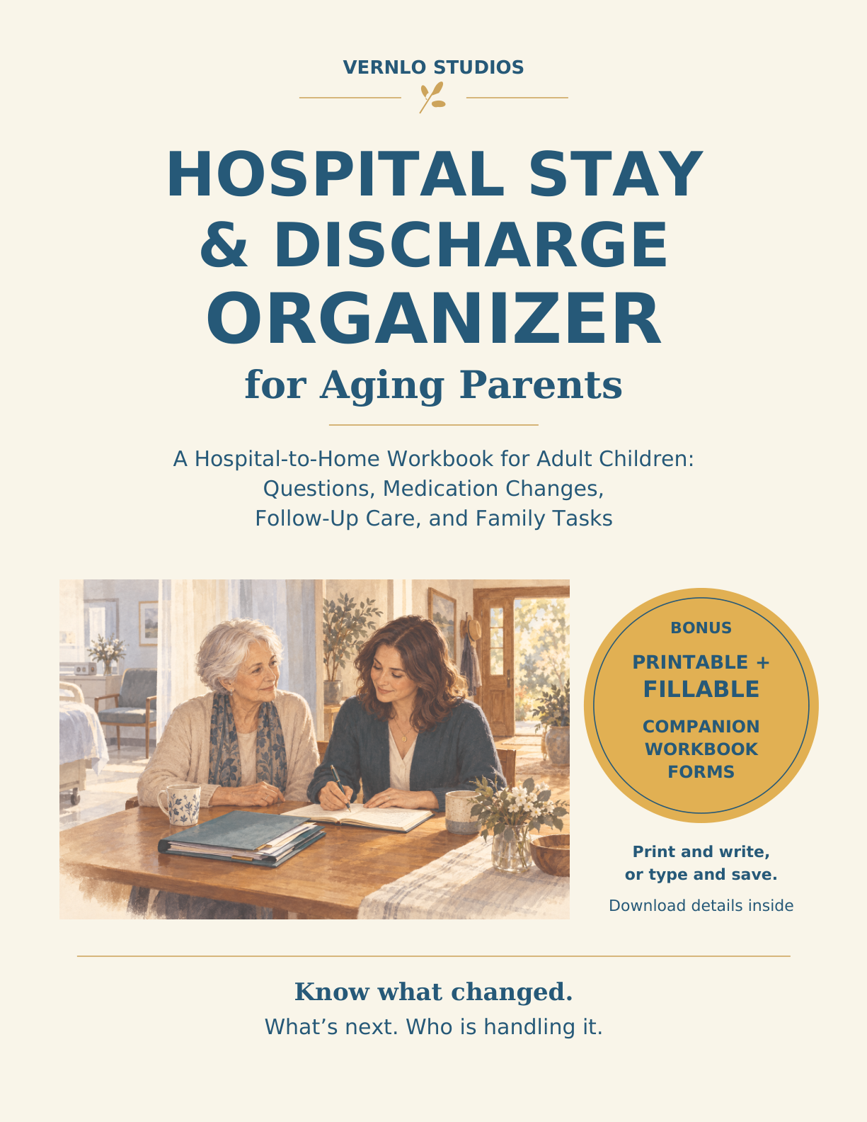 Hospital Stay & Discharge Organizer for Aging Parents book cover